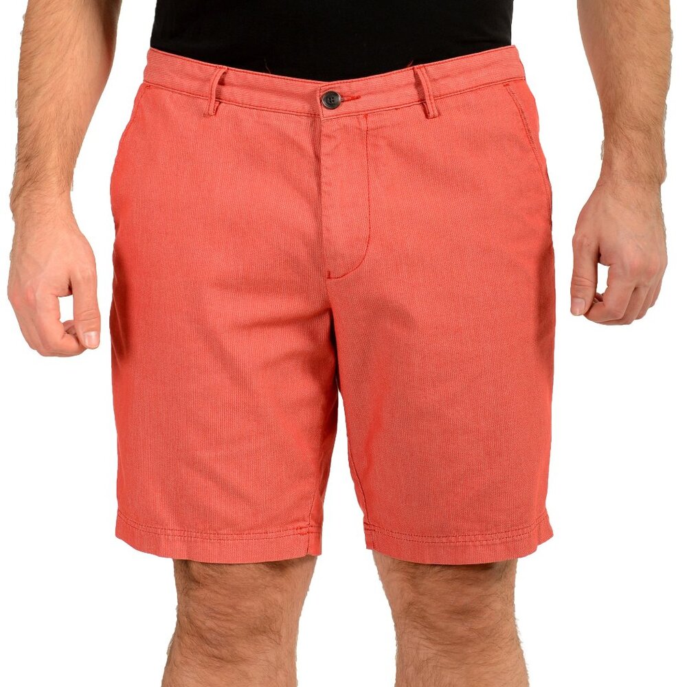Hugo Boss Men's Slice-Short Red Geometric Print Flat Front Shorts US 30R IT 46